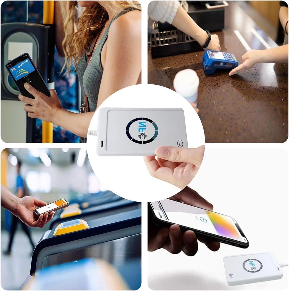 NFC RFID Lezer - Contactloze Kaartlezer - Data Toegang - Hoge Snelheid - Tot 50mm - Wit