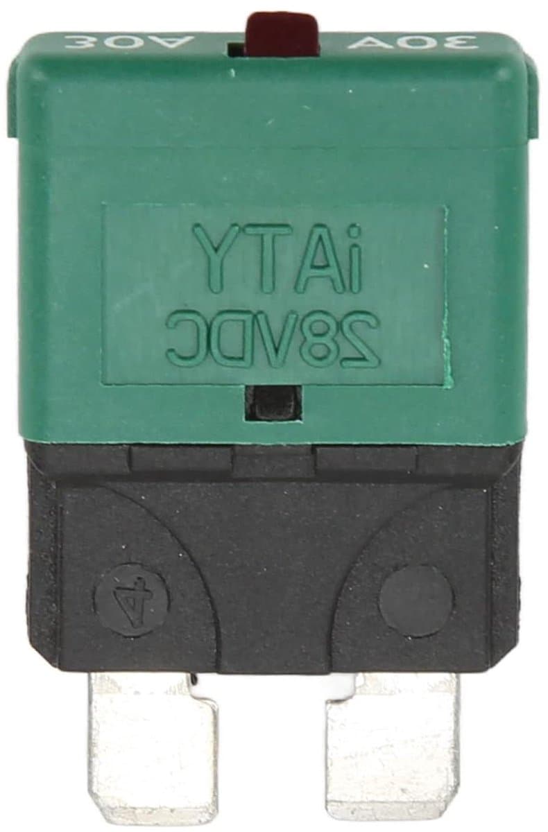 Stroomonderbreker Zekering - Auto Zekering Circuit Beveiliging - Voertuig Circuits Beschermen - Handmatige Reset Knop - 30A 28V - Groen