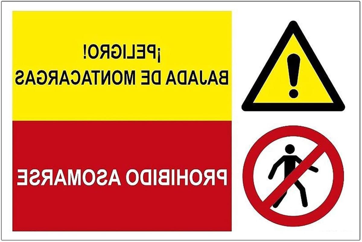 Waarschuwingsbord - Veiligheidsbord Gevaar - Werkplek Beveiligen - Voldoet aan ISO 7010 - 600 x 400 mm - Geel