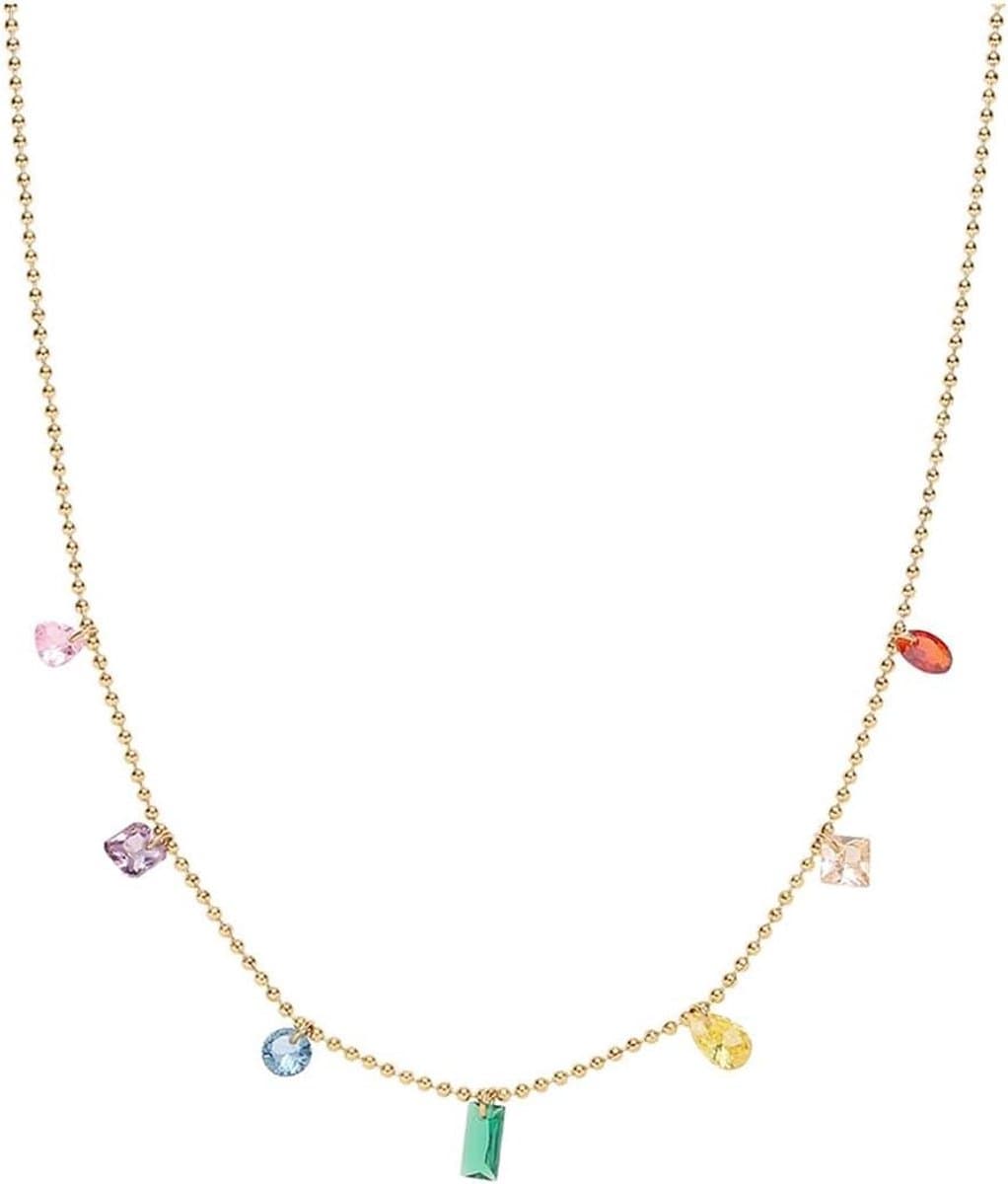 Kristallen bal ketting - Choker hanger - Dagelijks dragen - Verstelbaar ontwerp - 9 cm - Goudkleurig