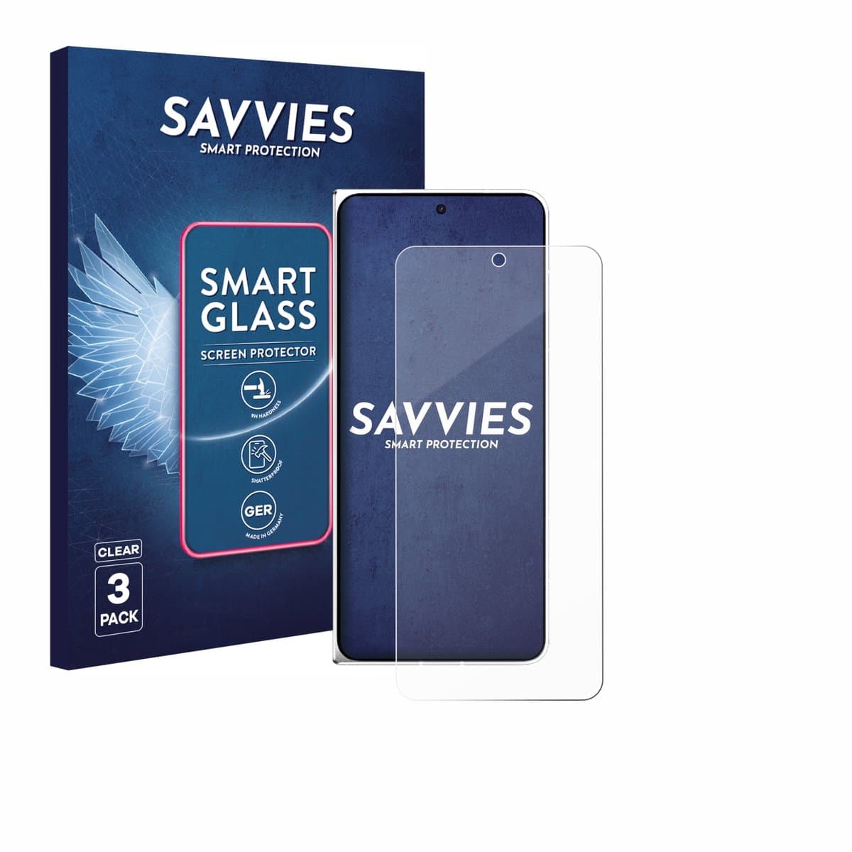 3 Stuks Savvies Screenprotector - geschikt voor Oppo Find N6 - beschermfolie glas transparant