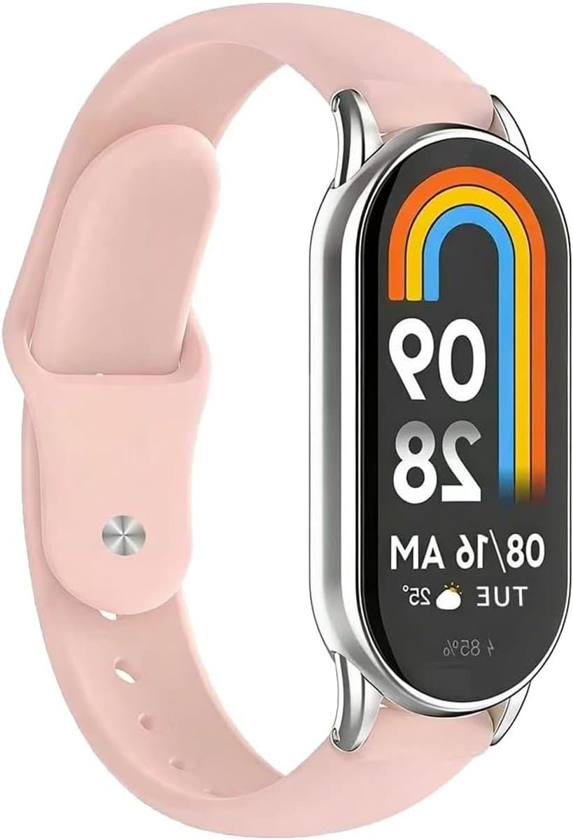 Compatibel Siliconen Sport Bandje voor Xiaomi Mi Band 10/9/8, Lichtroze Reservearmband voor Activiteiten en Fitness