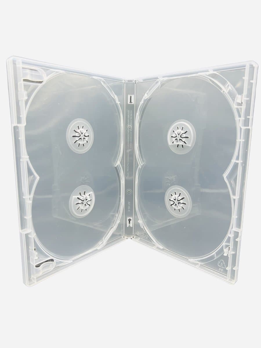 aladdien - DVD Case - 4-way Multibox - helder - voor 4 discs - stevige bescherming - geschikt voor opslag - veelzijdige gebruik