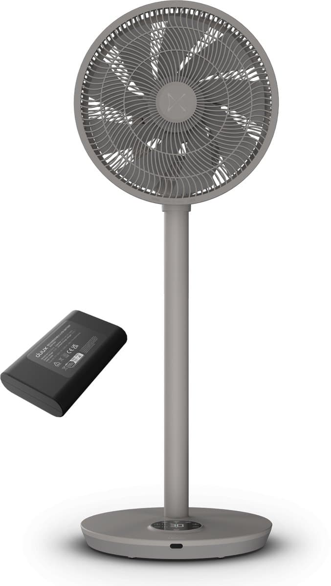 Duux Whisper Flex 2 Statiefventilator + Battery Pack - Staande Ventilator Geruisloos - Grijs
