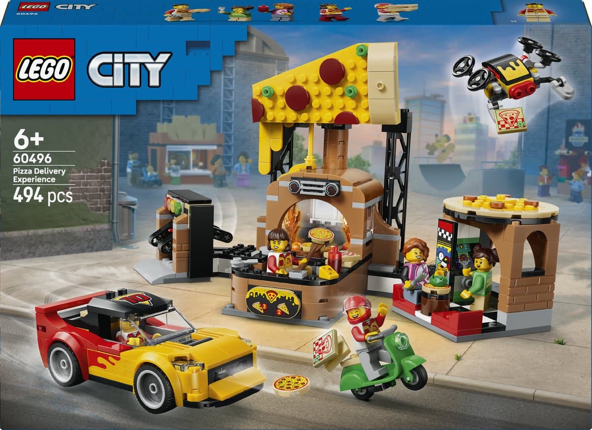 LEGO City Pizzacentrale met voertuigen 60496
