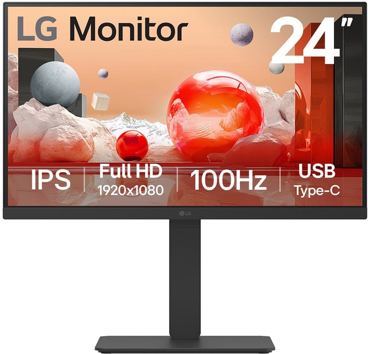 LG 24BA650 LED-display 60,5 cm (23.8") 1920 x 1080 pixels Full HD zwart