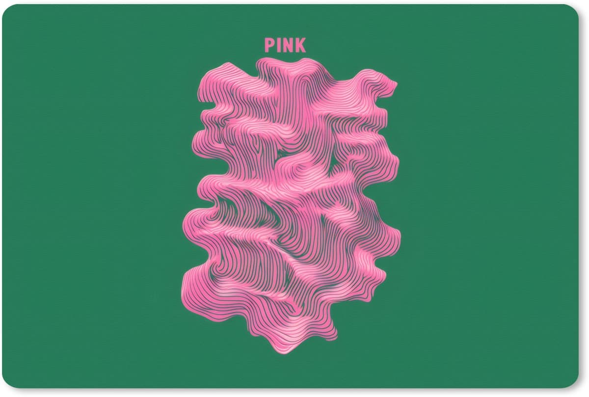 Muismat XXL 120x80 cm - Bureau onderlegger - Bureau mat Abstract - Pink - Lijnen - Groen - Bureaumat - Gaming mousepad xl - Bureaulegger groot - Computer deskmat