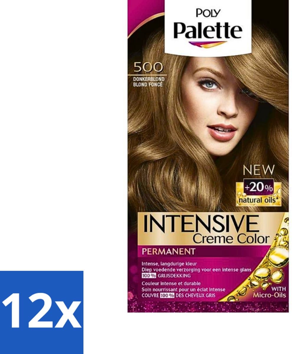 Poly Palette - Haarverf - Donkerblond 500 - 115ml - Voordeelverpakking - 12 stuks