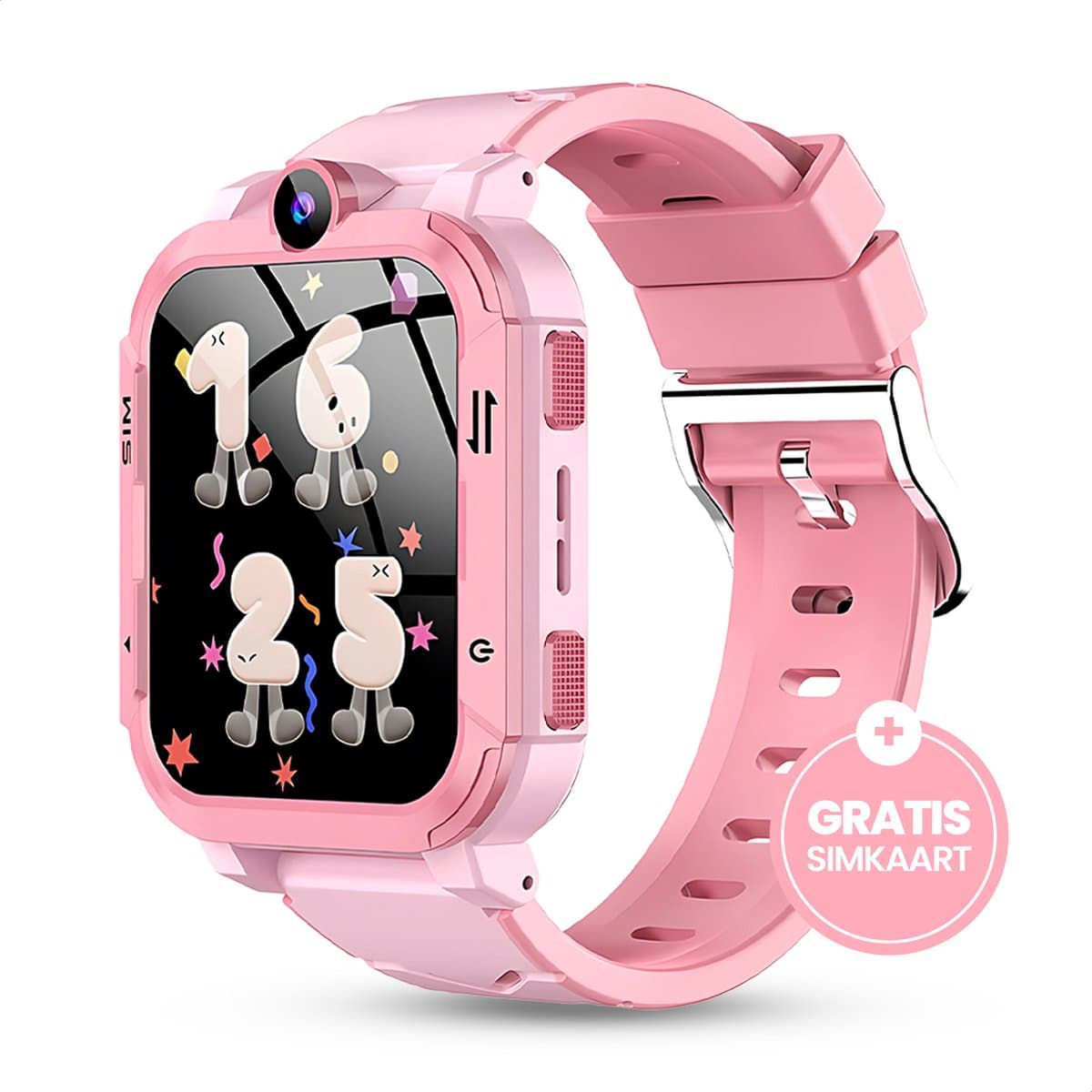 Trakidz Smartwatch kinderen - Jongen & meisje - Kinderhorloge - Gps - Horloge kids - Roze