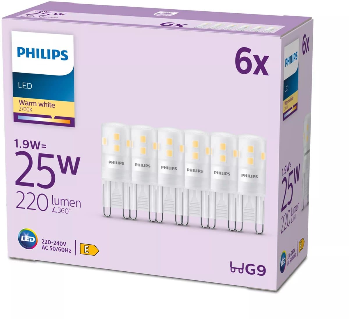Philips LED Capsule - 25 W - G9 - Warm wit licht - 6 stuks