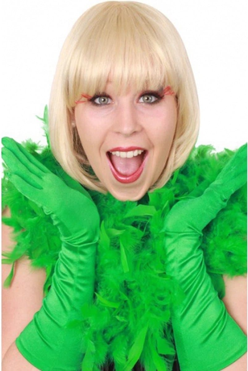 Groene verkleed veren boa 180 cm - Carnaval accessoires