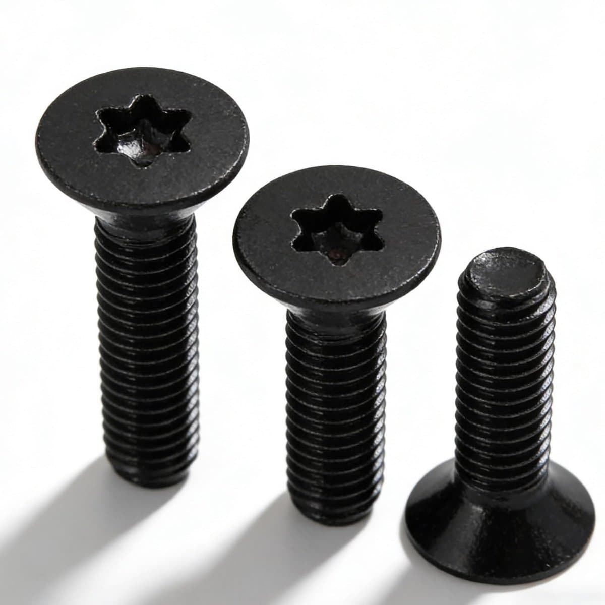 kopschroeven, zwart, M3 x 8 mm, 50 stuks schroeven met verzonken kop, Torx roestvrij staal 304, verzonken kop schroef met TX machineschroeven, platte kopschroeven voor machines
