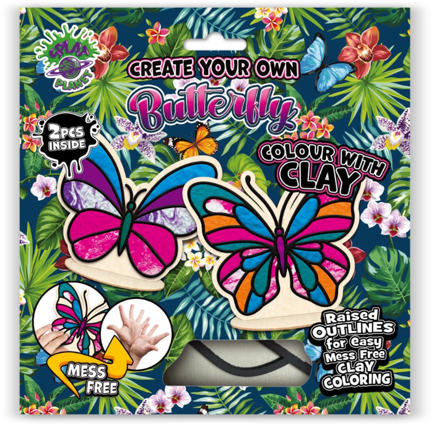 Splat Planet Clay Colouring Set Vlinder 24 x 23,7 x 2,7 cm