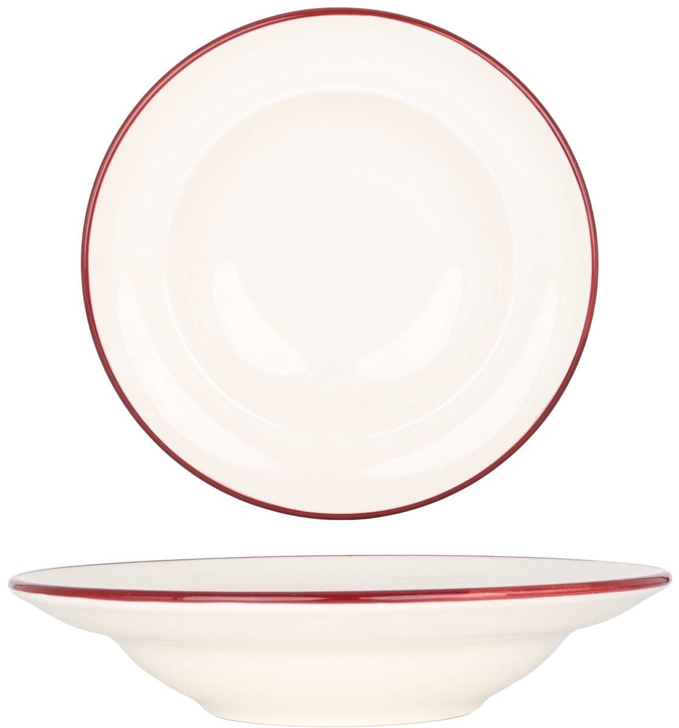 Bonna Pastabord - Linea Burgundy - Porselein - 24 cm (400cc) - set van 2