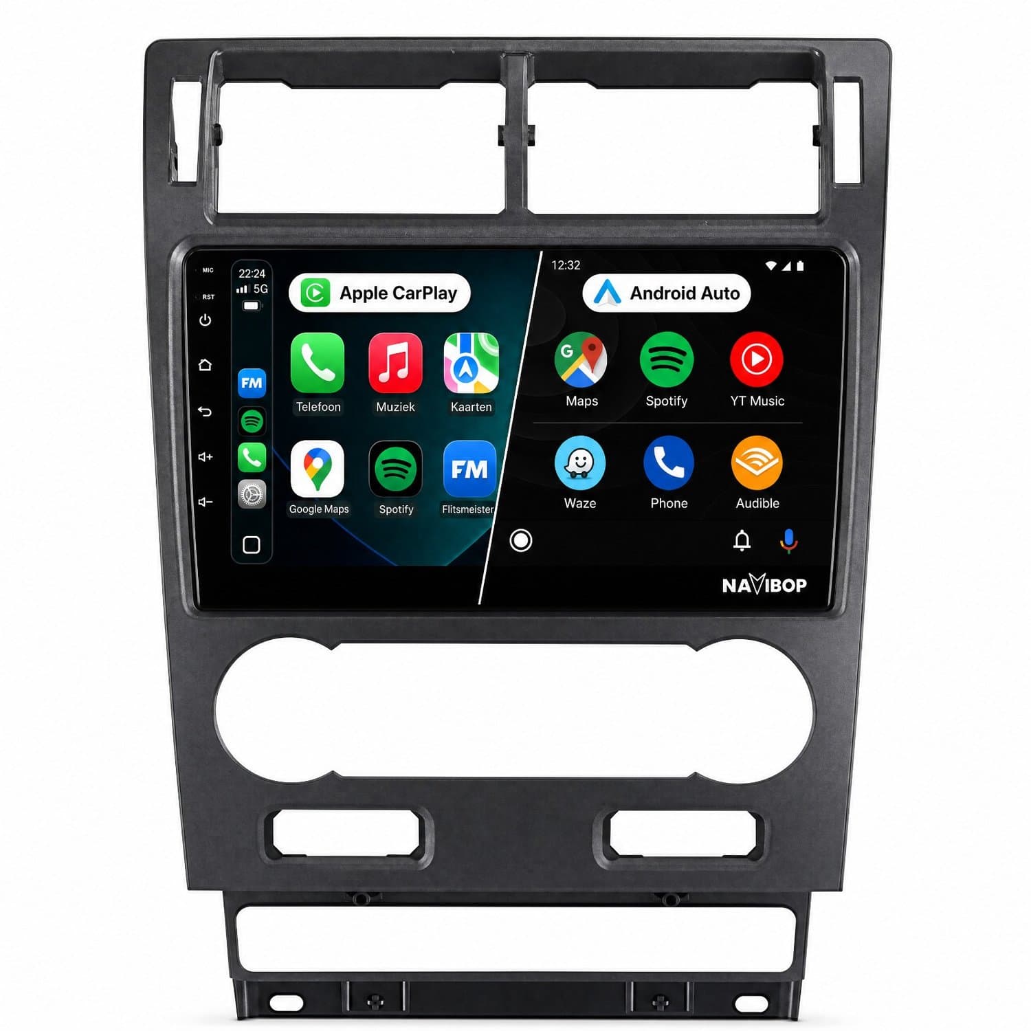 Navibop Autoradio geschikt voor Ford Mondeo 2007 t/m 2010 - Draadloos Apple CarPlay & Android Auto - 9 inch touchscreen - Android 15 - 4GB/64GB - Navigatie - Bluetooth - DAB+ ready - 2 din - 2007 2008 2009 2010