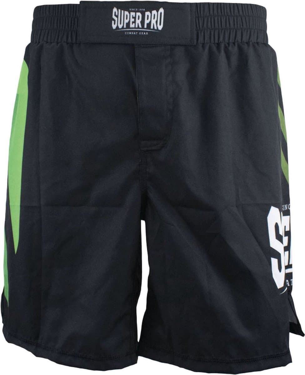 Super Pro Combat Gear MMA Short No Mercy Zwart/Groen/Zilver Small