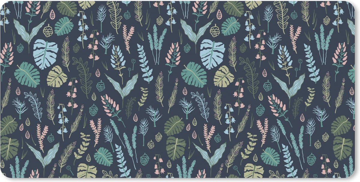 Muismat XXL 120x60 cm - Bureau onderlegger - Bureau mat Patroon - Jungle - Monstera - Bloemen - Bureaumat - Gaming mousepad xl - Bureaulegger groot - Computer deskmat