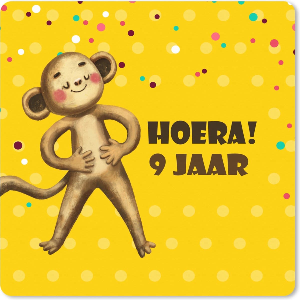 Muismat XXL 40x40 cm - Bureau onderlegger - Bureau mat Jubileum - Aap - Jarig - Bureaumat - Gaming mousepad xl - Bureaulegger groot - Computer deskmat