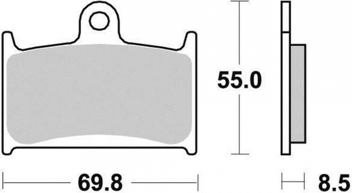 sbs remblokje voor triumph 885 speed triple t509 single arm motor 1997 tot 1998 avg / avd nieuw