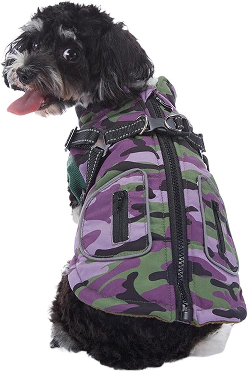 Waterdicht Hondenvest - Hondenjas Winterjas - Honden Buitenactiviteiten - Volledige Lichaamsbescherming - Maat M - Paars