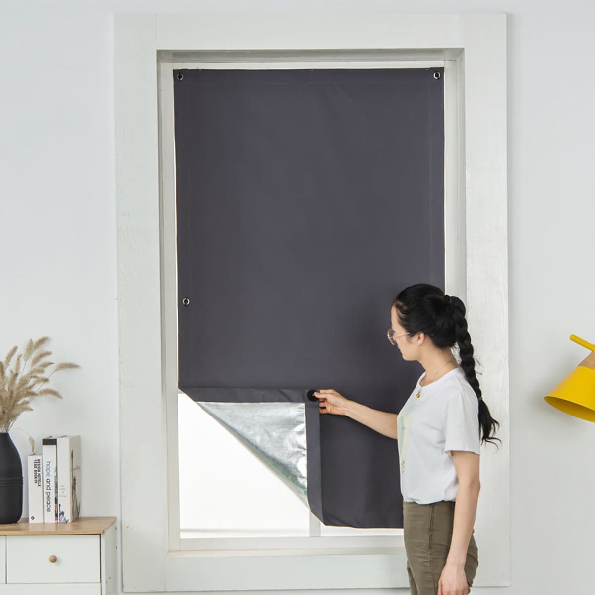 Verduisteringsgordijn Dakraam - 2 Stuks - 38x75cm - Warmtewerende Zonwering - Geschikt voor M08 M06 Schroefdraad - Zonder Boren - UV werend - Donkergrijs