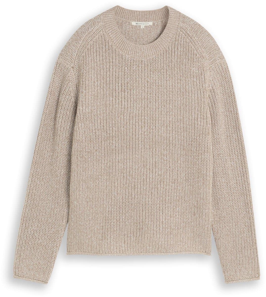 Tom Tailor Denim - Gebreide trui met relaxte pasvorm - Maat XS - beige white mouline