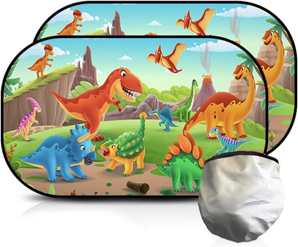 Autozonwering Kinderen - Zonnescherm Baby - Bescherming Tegen Zon - Opvouwbaar Ontwerp - 51 x 31 cm - Meerkleurig