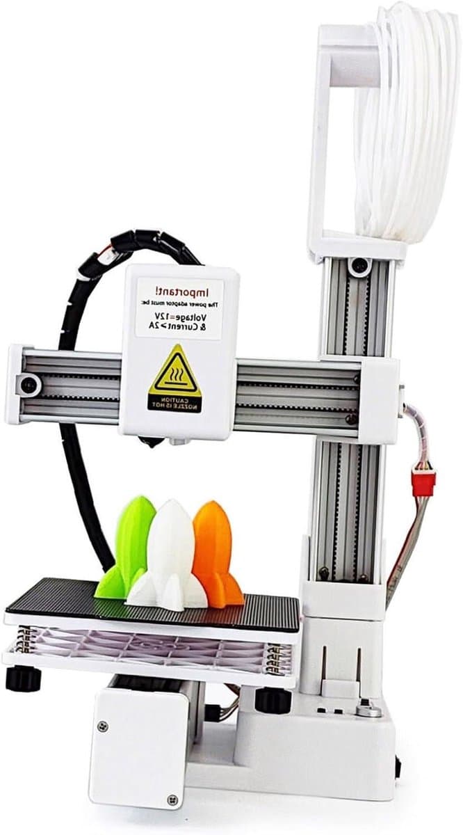 Mini 3D Printer - Compact Printer Desktop Model - Hobby Projecten Maken - Volledig Geassembleerd - 100x100x100mm - Zwart Wit