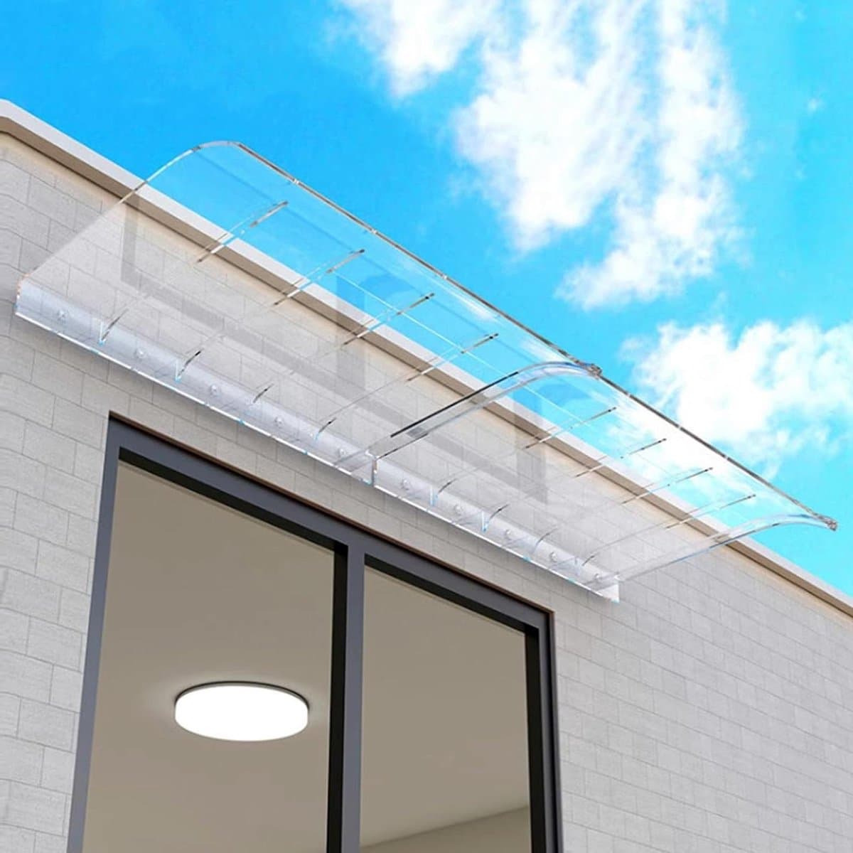 Deur Luifel - Regenkap Buitendeur - Bescherming Buiten - Hoge Impact Weerstand - 55x150cm - Transparant