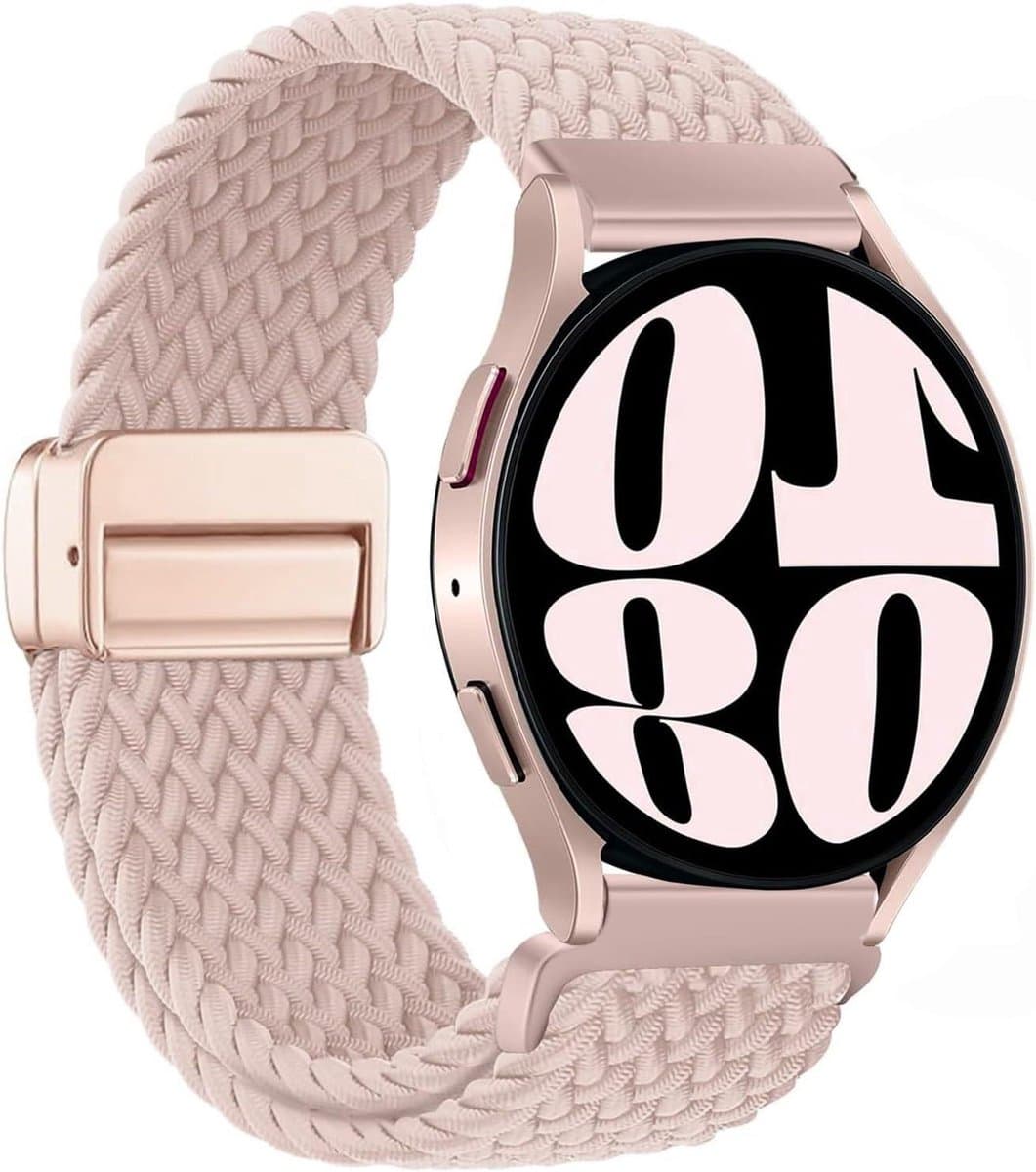 Elastisch Nylon Gevlochten Horlogeband 20mm voor Galaxy Watch Modellen
