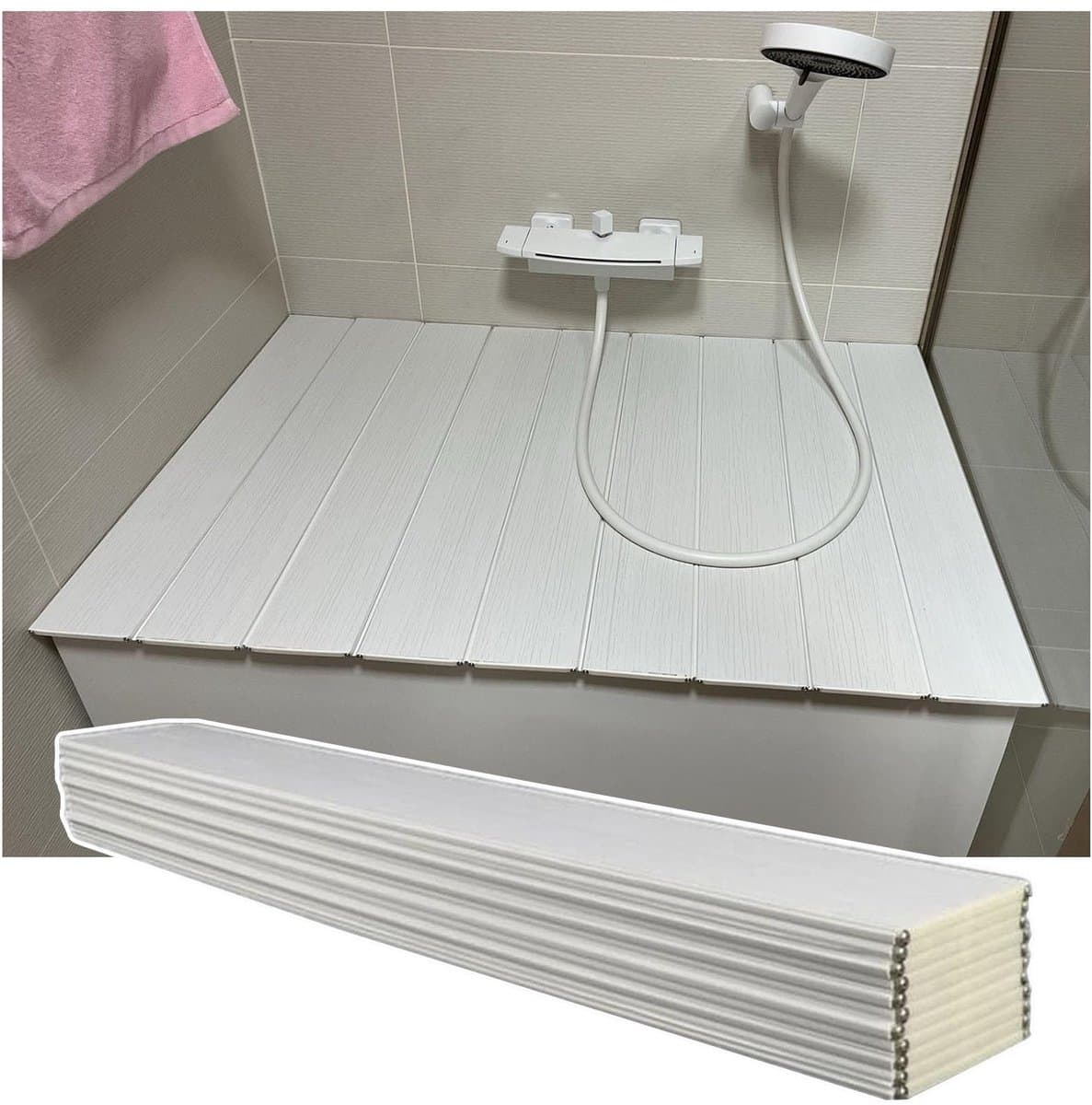 badhoes, 0,6 cm, dik, pvc, stofdicht paneel, draagbare badkuiplade voor thuis en hotel, gemakkelijk schoon te maken badbrug (80 x 150 cm)