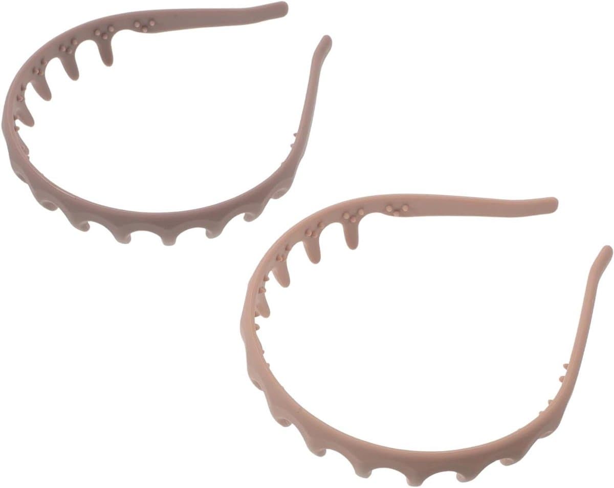 Haarband met Kam - Sportband - Huidverzorging - Anti-slip Grip - 2 Stuks - Kaki