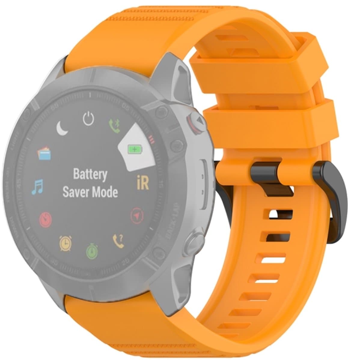 Voor Garmin Fenix 6X 26 mm Quick Release officiÃ«le textuur polsband horlogeband met plastic knop (ambergeel)
