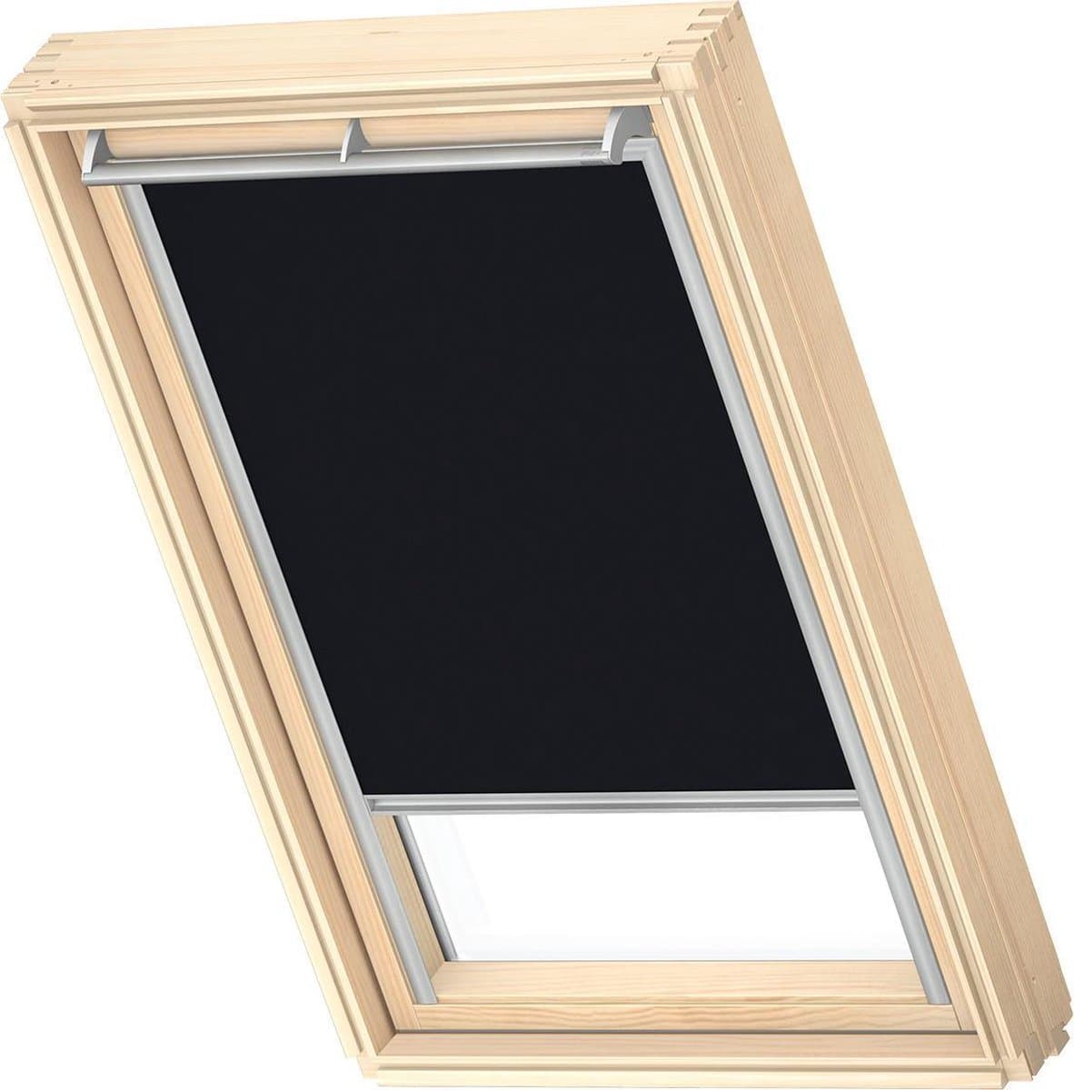 VELUX Origineel Verduisterend Rolgordijn (DKL), Zilveren Kozijn, PK06, Zwart