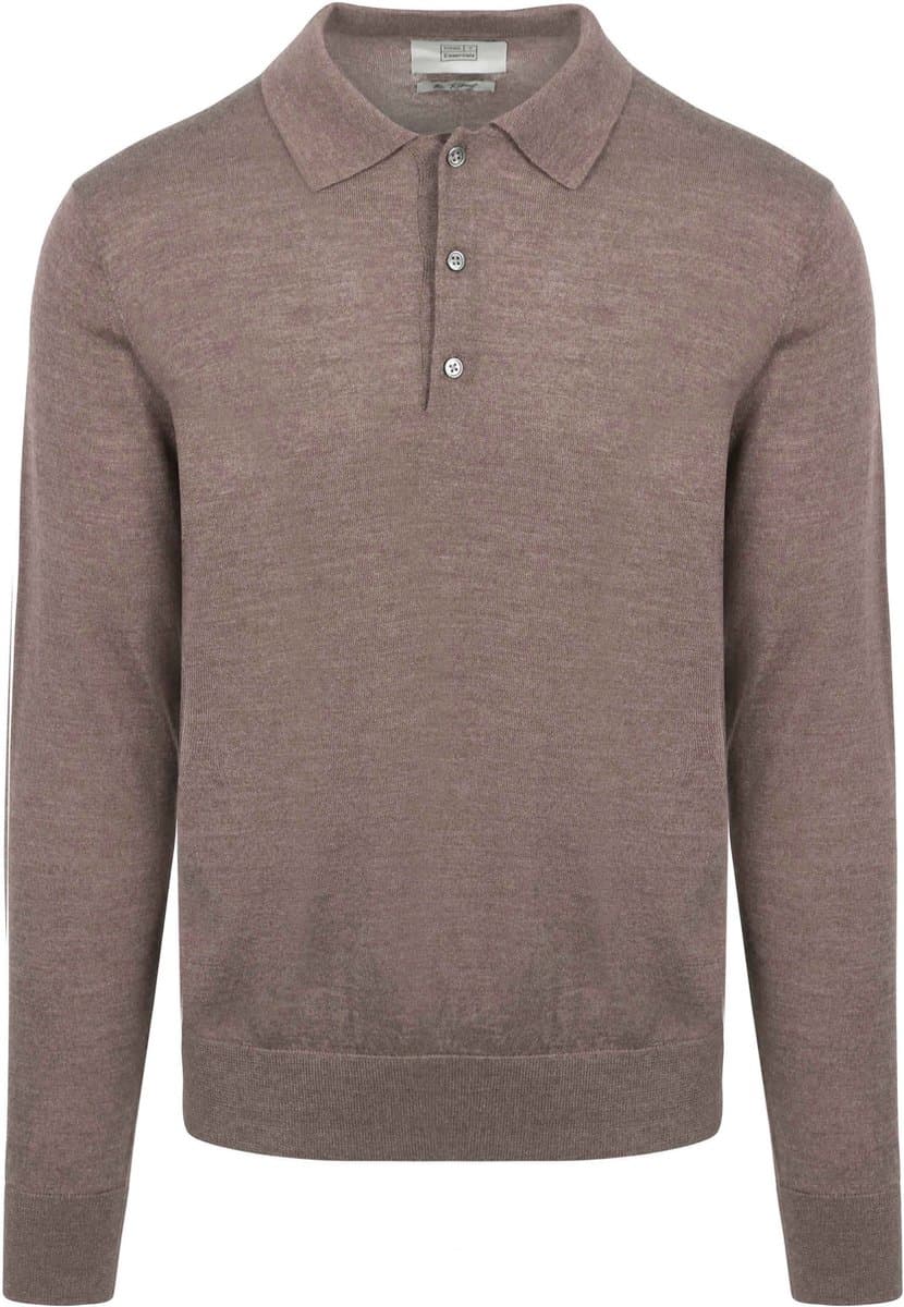 King Essentials The Robert Long Sleeve Poloshirt Merino Bruin - Maat XXL - Heren - Pullovers