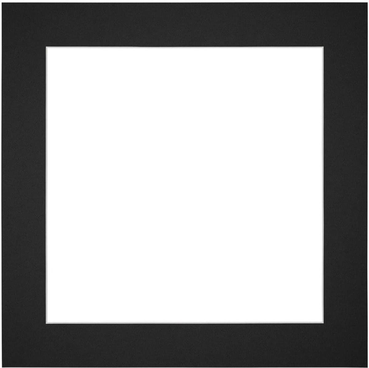 Passe-Partout Fotomaat 35x35 cm - Lijstmaat 45x45 cm - Zwart - Museumkarton - Fotolijst niet inbegrepen