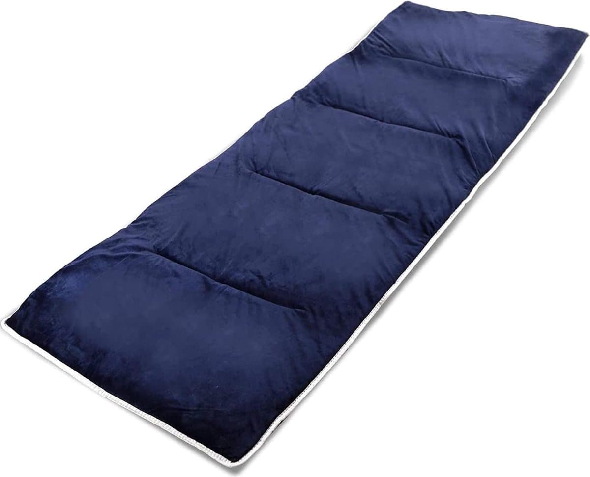 XL campingbed, veldbedonderlegger, 190 x 75 cm, martrat voor veldbed, inklapbaar, zacht en goed isolerende katoenen matras met hoogwaardige polyestervulling, marineblauw