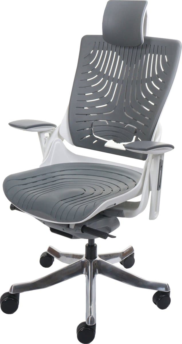 Bureaustoel MERRYFAIR Wau 2b, bureaustoel draaistoel, harde kuip, ergonomisch ~ grijs