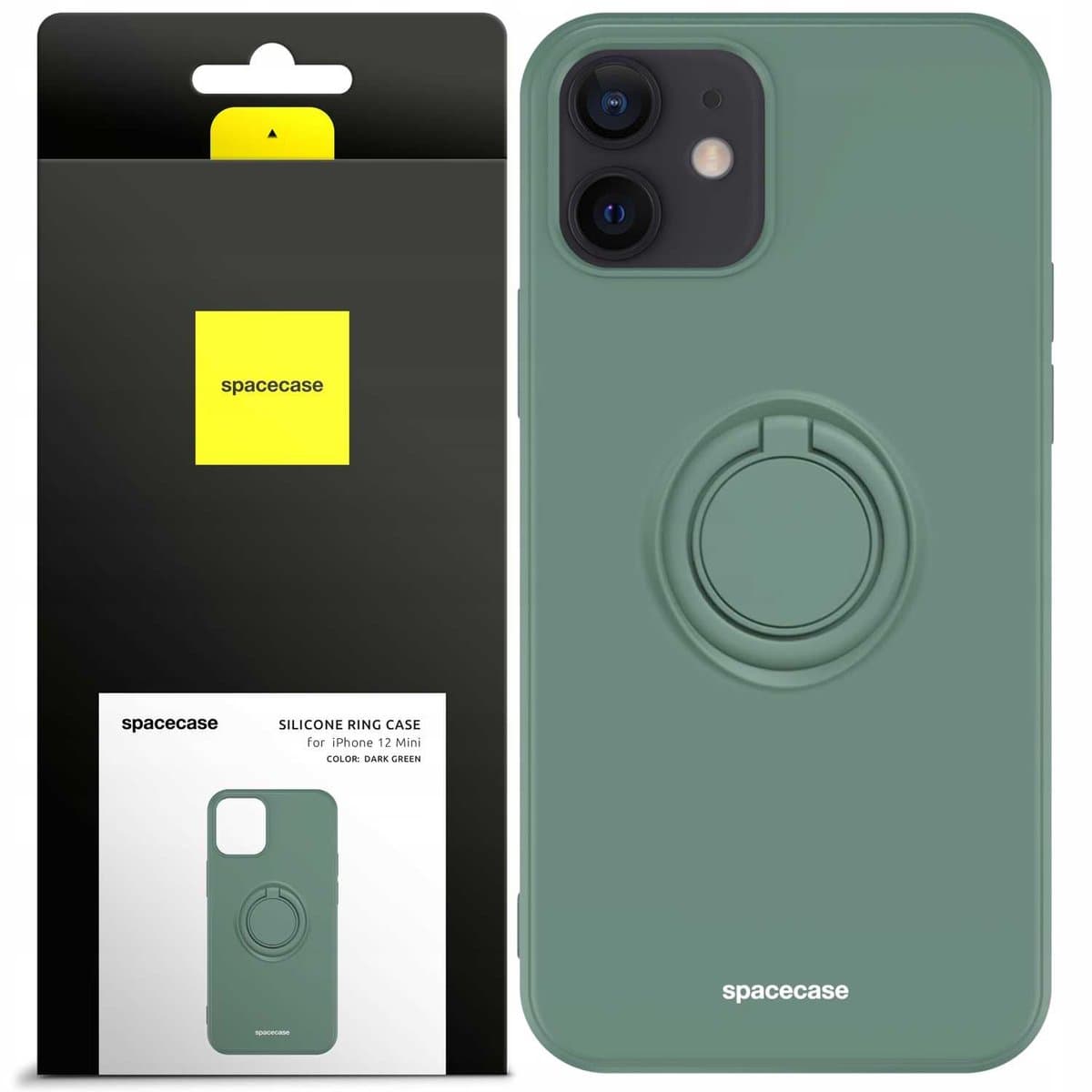 Spacecase Siliconen Ringcase Voor Iphone 12 Mini Donkergroen