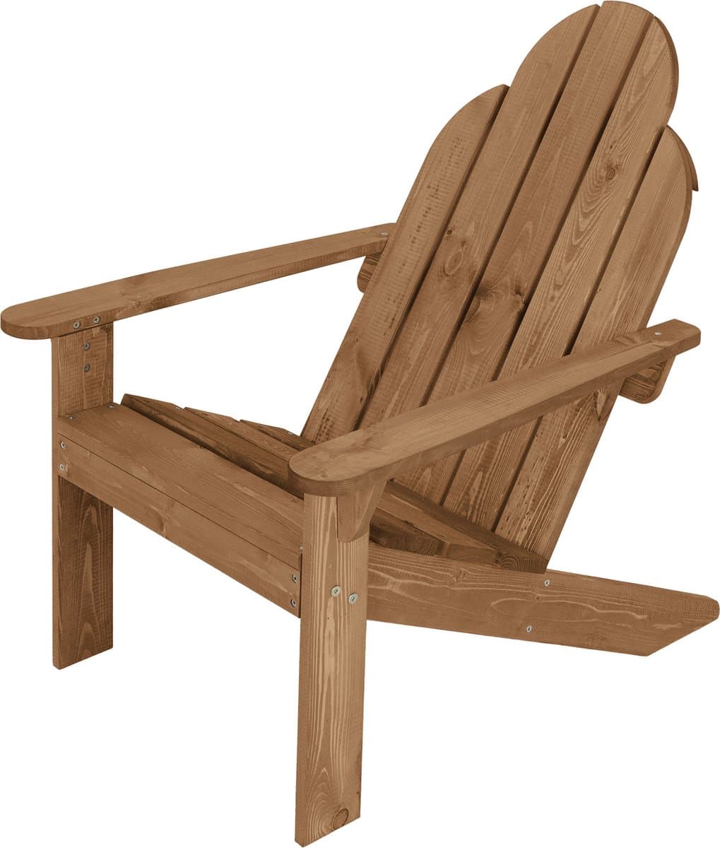 Adirondack tuinstoel van massief hout weerbestendig belastbaar tot 120 kg bruin van dennenhout ML design