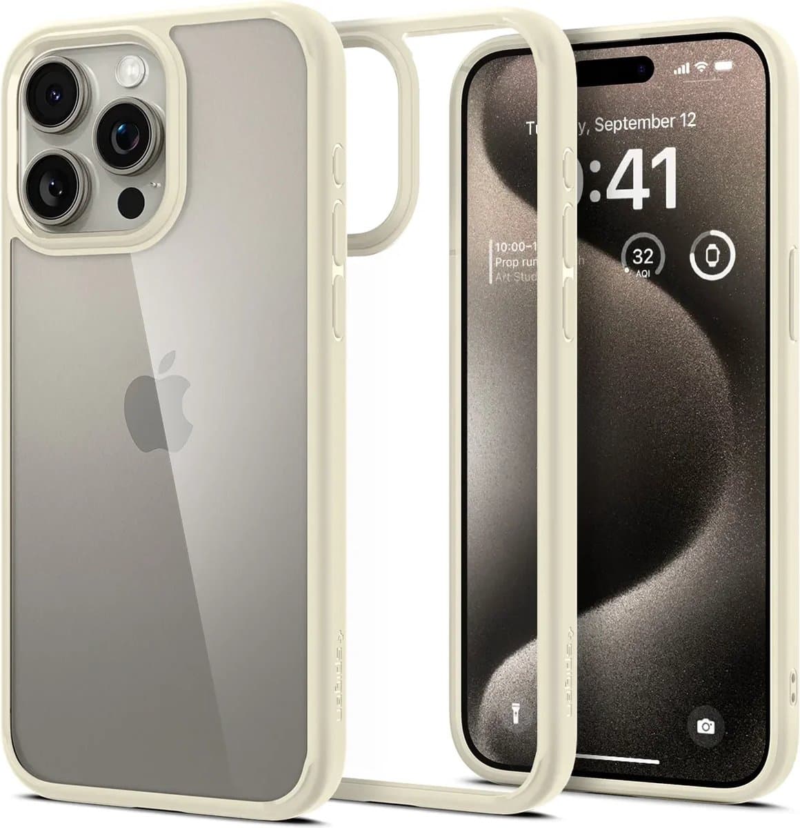 Spigen Ultra Hybrid hoesje geschikt voor iPhone 15 Pro - Zand