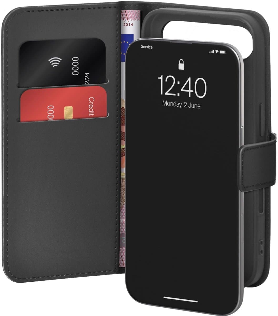 Puro Case Wallet Stand Voor Iphone 17 Air Gemaakt Van Eco-Leder Flap Wallet Functie