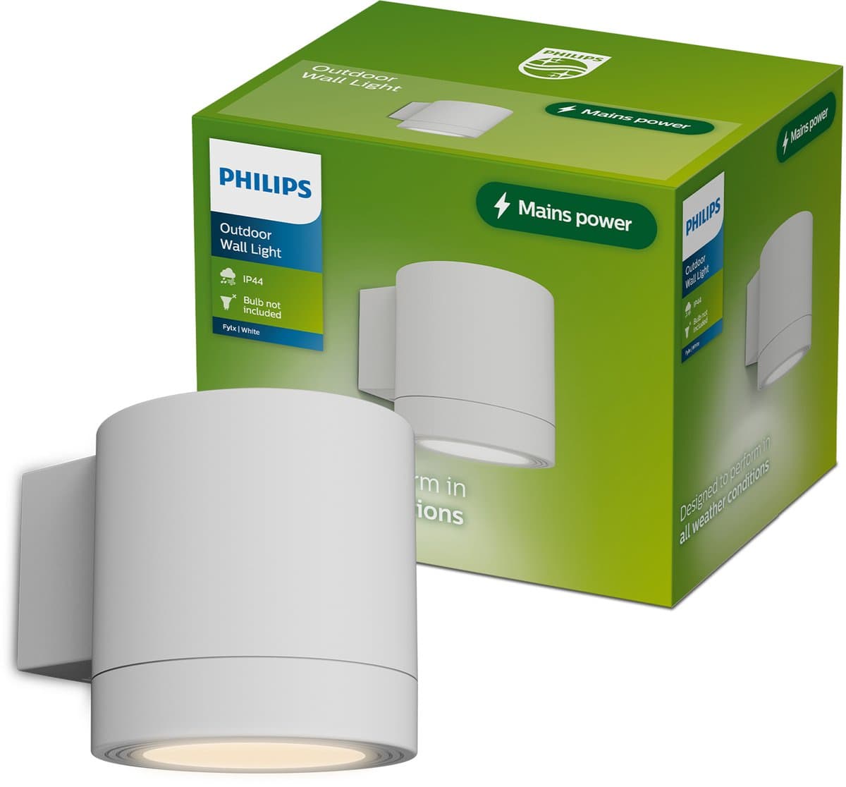 Philips Fylx Wandlamp - Buitenverlichting - GU10-Fitting - Weerbestendig: IP44 - Wit - Modern design