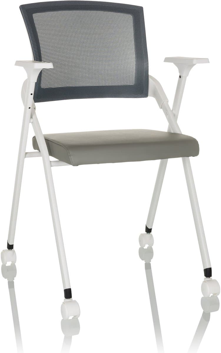 Bezoekersstoel / klapstoel PRIORITY II W mesh / PU grijs hjh OFFICE
