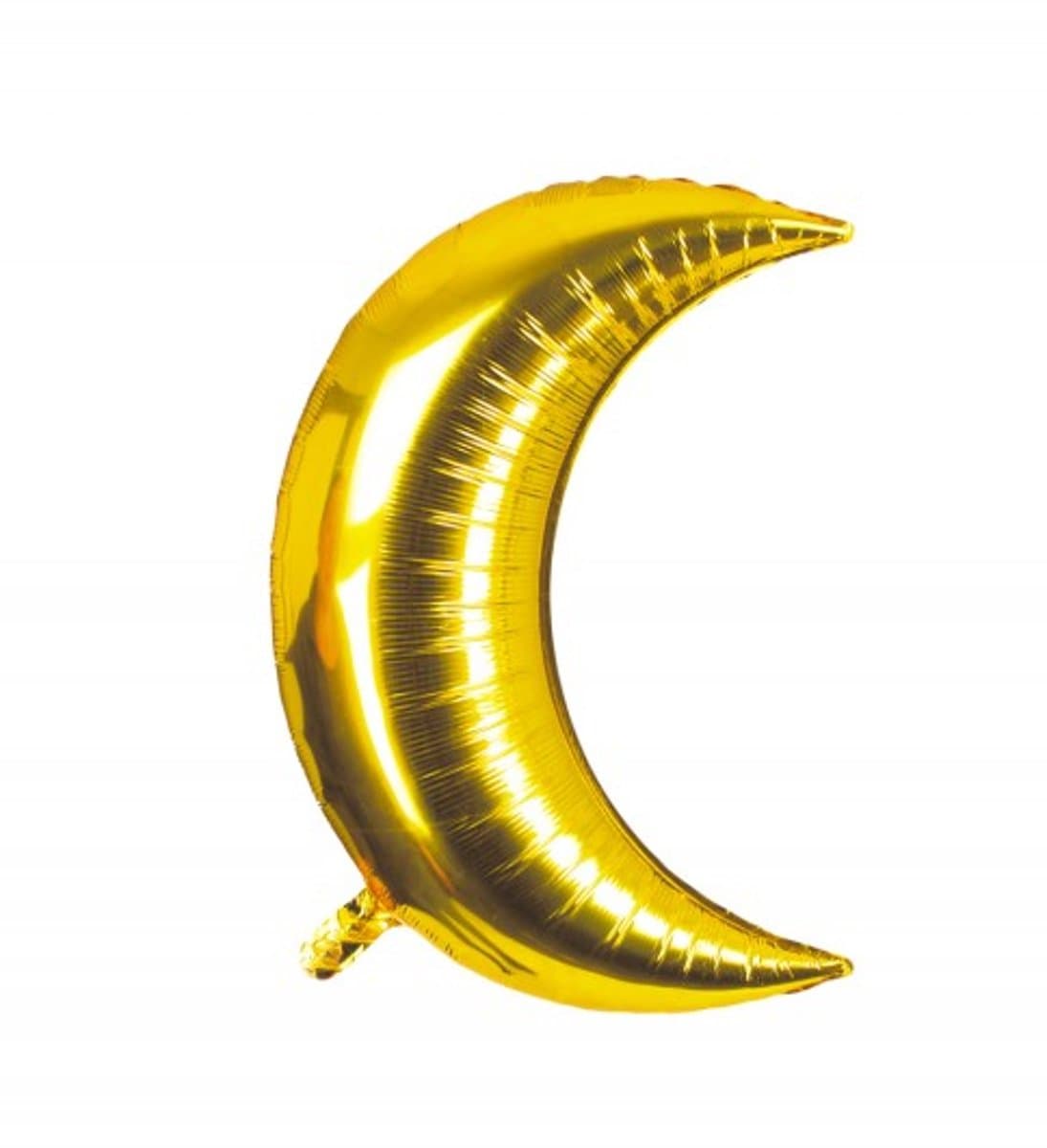 PARTYPRO - Aluminium ballon gouden halve maan 46 x 71 cm helium opblaasbaar