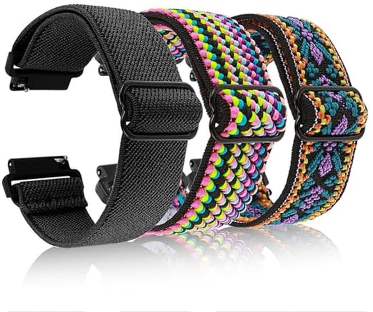 Verstelbare Nylon Horlogeband voor Sporten - Geschikt voor Smartwatches - Gevlochten Sporthorlogeband voor Heren en Dames