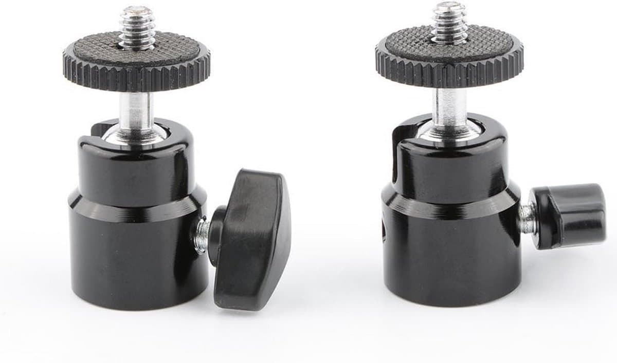 Set van 2 Mini Statiefkoppen met 1/4 inch Schroefdraad voor Camera's