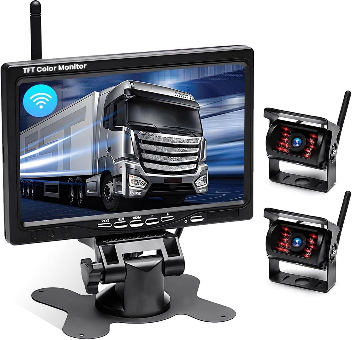 Achteruitrijcamera Kit - Parkeerhulp Systeem - Veilig Rijden - Dubbele Waterdichte Camera - 7 Inch Monitor