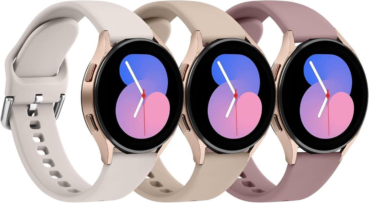 Allecto Plus - Siliconen armbanden voor Samsung Galaxy Watch 5/4/6/7 - Set van 3 - Geschikt voor dames en heren