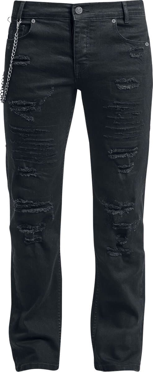 Rock Rebel by EMP Zwarte destroyed jeans met ketting - Heren - W38L34